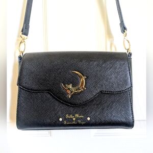 Sailor Moon Luna Black Faux Leather Crossbody Bag